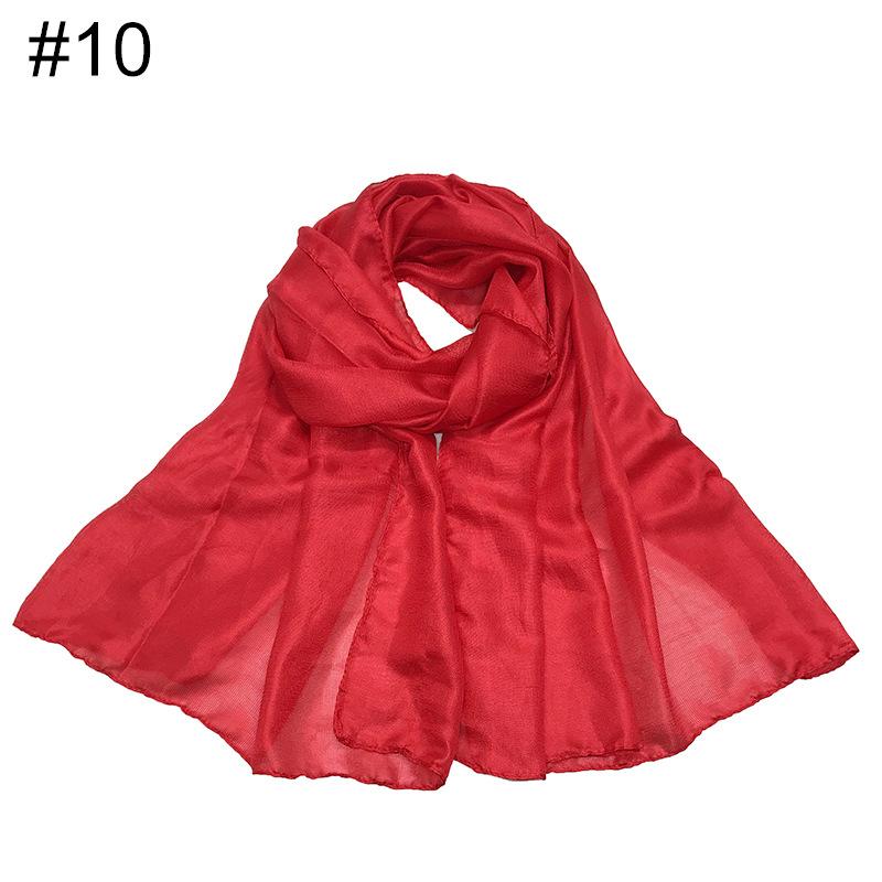 New Scarf Linen Solid Color Imitation Silk Soft Bag Head Shawl Scarf One Piece