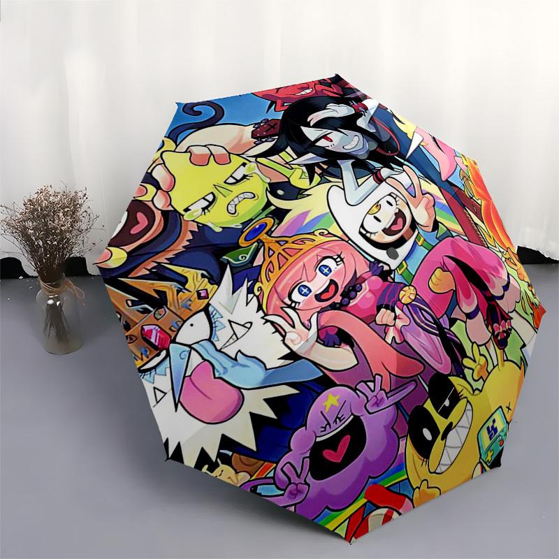 1pc Bubble Guppies Automatic Folding Outdoor Umbrella - Portable 3-Fold Design with 8-Rib Iron Frame, Perfect for Outdoor Use, Travel, and Gifts!