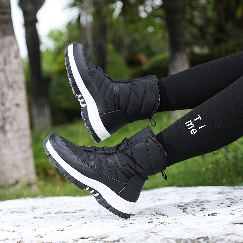 MCTIN Зимние непромокаемые ботинки, женские зимние сапоги, плюшевые теплые ботильоны для пар