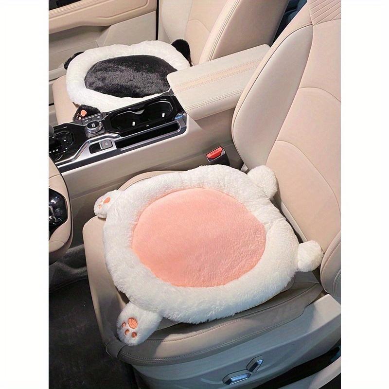 Cozy Up Your Car with 1pc Cute Ladies' Winter Car Seat Cushion Plush, Heated, Neck Pillow and Lumbar Support Keeping You Warm During Winter Drives