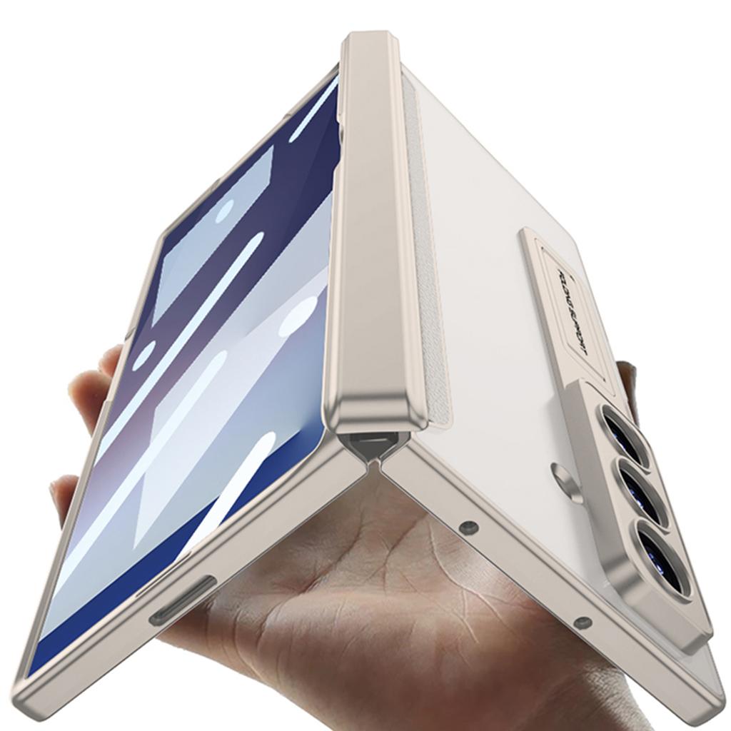 GKK For Samsung Galaxy Z Fold7 5G Case with Kickstand Skin Touch PC+Tempered Glass Slim Phone Cover