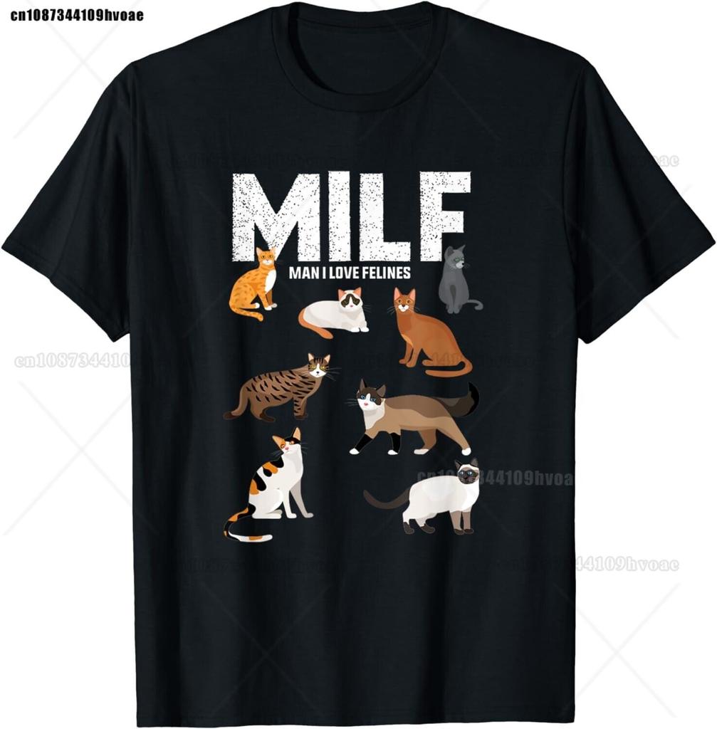 Смешная MILF Я Люблю Кошек Цитата для Любителей Кошек Подарок Унисекс Футболка