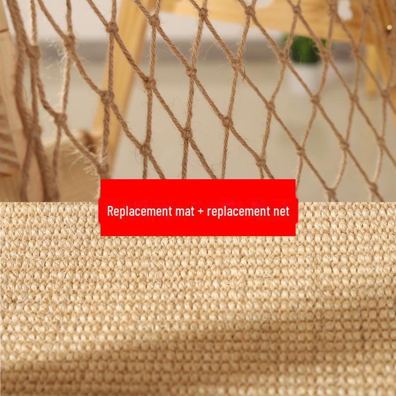 Solid Wood Cat Climbing Frame with Sisal Scratching Board & Hammock - Wear-Resistant, Non-Chipping Design.