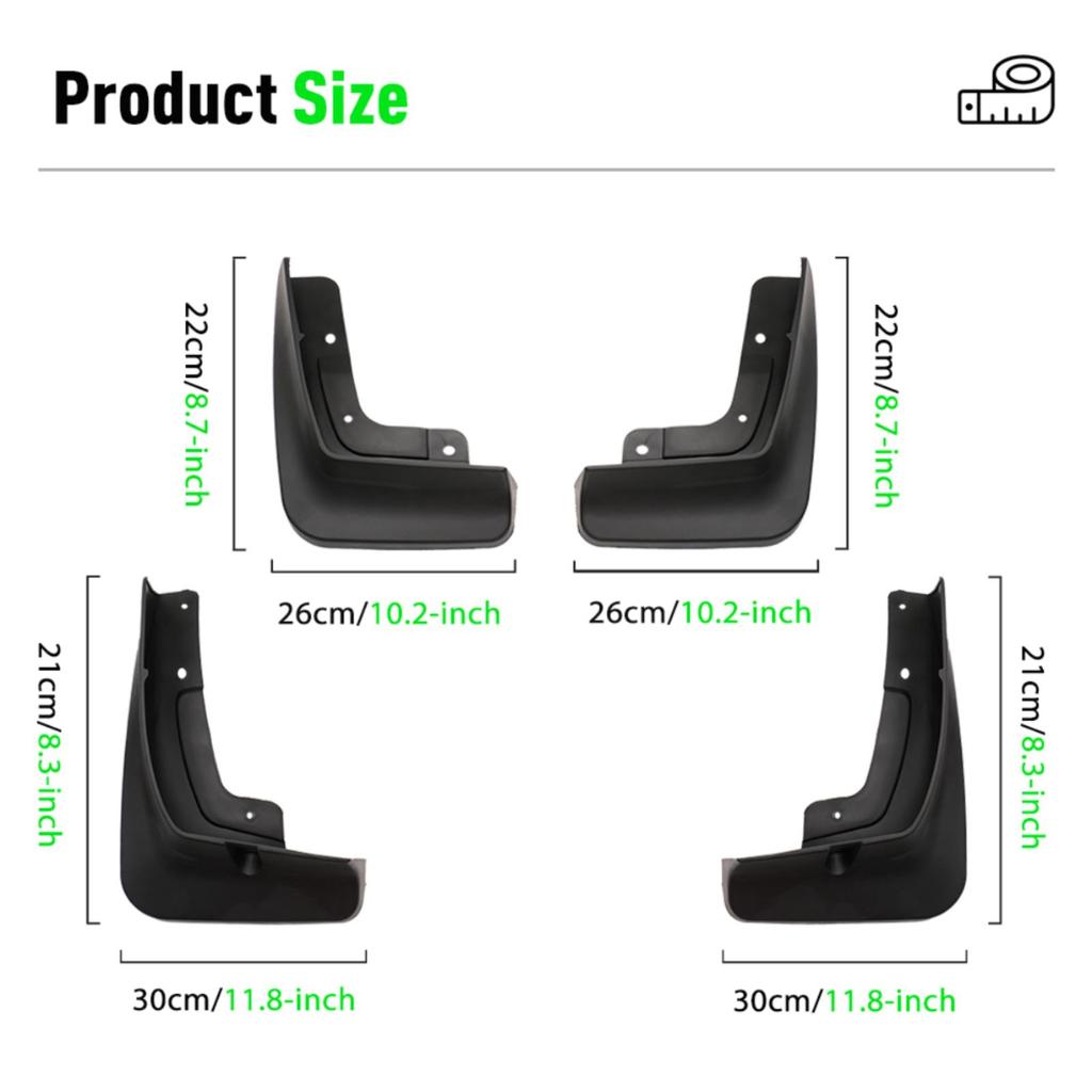 4PCS Car Mud Flaps Splash Guards Mudguards Car Mud Flaps Compatible with Chery Tiggo 8 2018 2019 2020 2021
