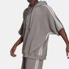 Adidas Оригинальный трилистник, однотонный с капюшоном и вышитым логотипом, толстовка с короткими рукавами, мужские топы, серый HC3825