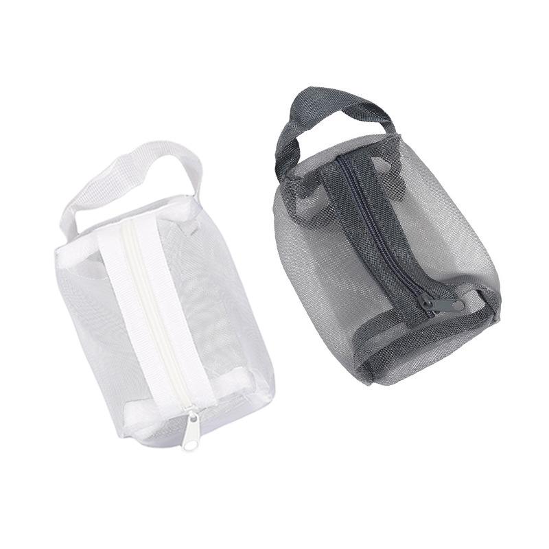 Nylon Mesh Cosmetic Bag Makeup Bags Transparent Zipper Pouch For Offices Travel Storage Toiletry