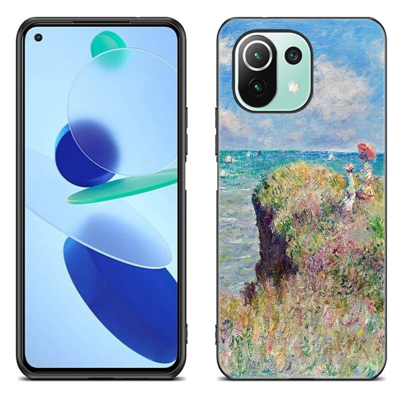 Чехол для телефона Claude Monet для Xiaomi Mi 11 Lite NE 11i 10T 11T Pro A2 A3 Lite POCO F3 M3 M4 C31 X3 Pro NFC GT черный чехол