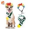 Festive Knitted Christmas Scarf For Pets Featuring Colorful Cartoonish Wig Design For Dogs