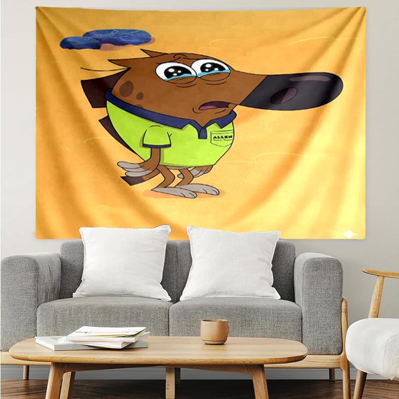 Zig & Sharko Print Tapestry, Backdrop, Easy Setup, Ideal for Bedroom, Office & Living Room, with Aesthetic Wall Hanging Decor.