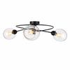 Ceiling Lamp 3xE27 Lyra Black/Clear