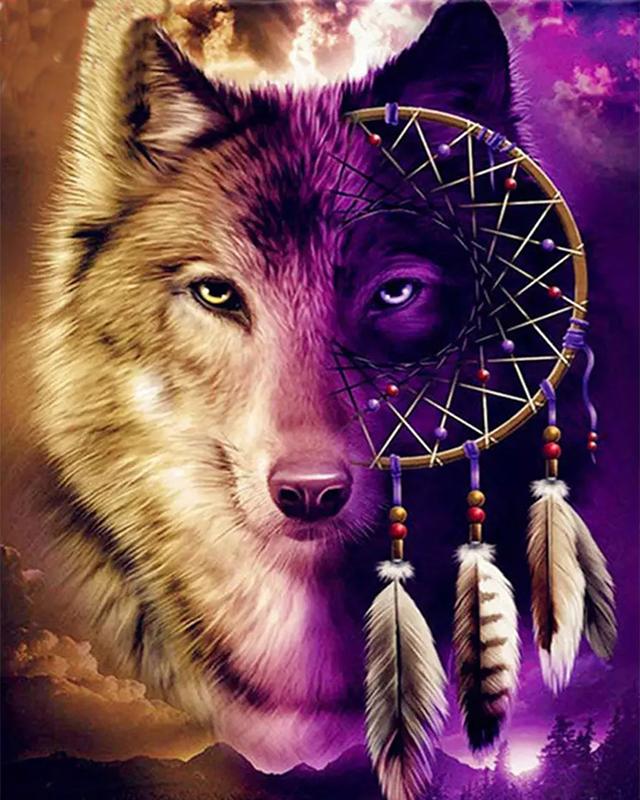 5D DIY Алмазная картина Волк Ремесло Полный квадрат Алмазная вышивка Животный пейзаж Вышивка крестом Горный домашний декор