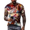 New Abstract Graffiti Street Style Men's T-Shirt 3D Stereo Printing Trend Fashion Harajuku Round Neck Short Sleeve T Shirts Tops