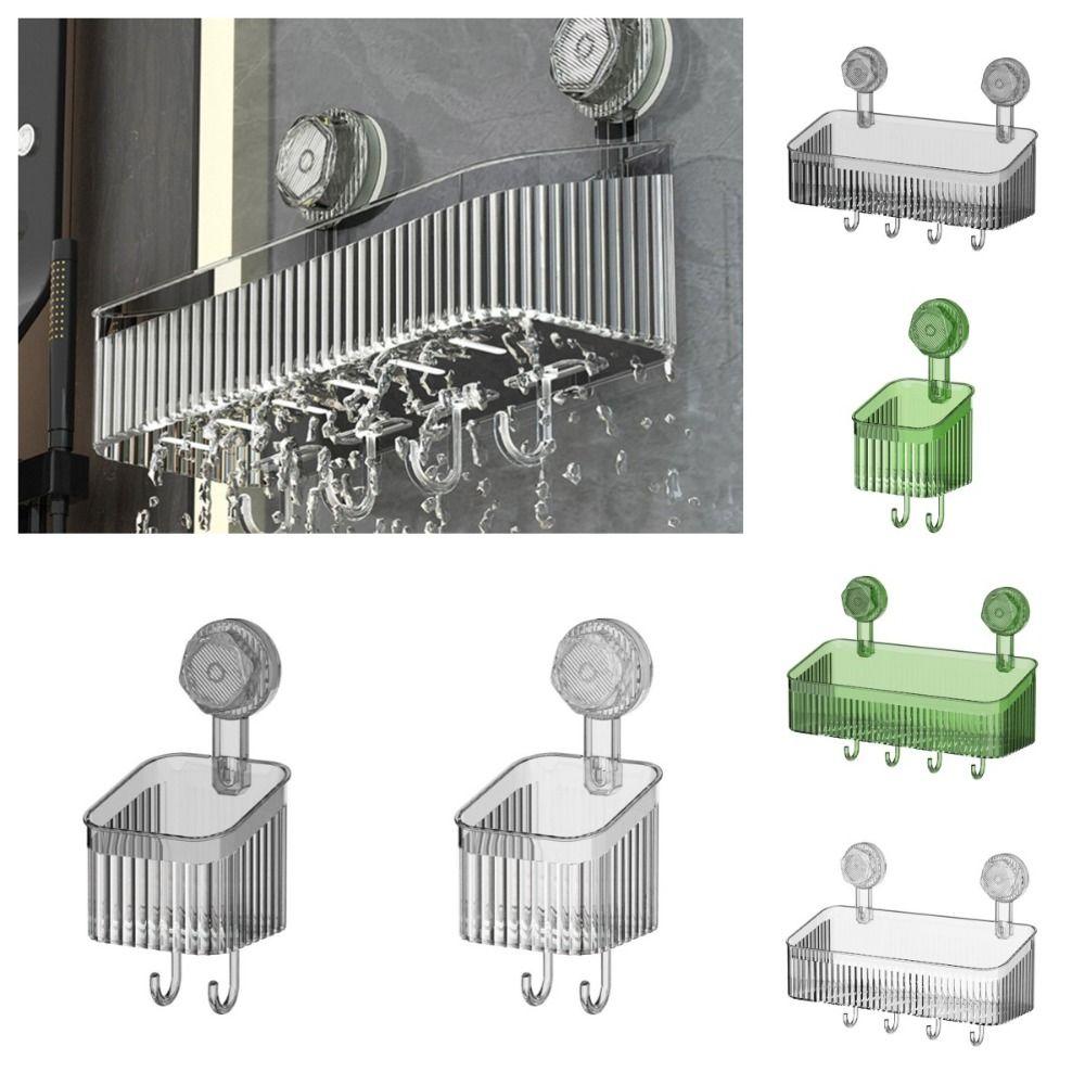 Punch Free Shower Storage Rack Organizer Bathroom Shower Basket Suction Cup Shelf Home