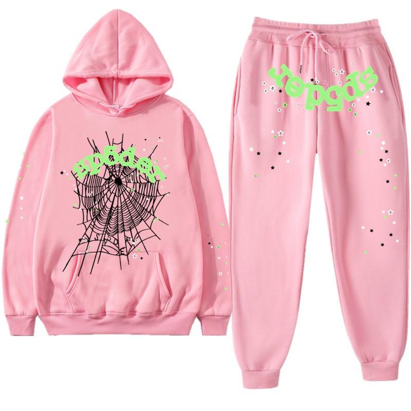 Unisex Hooded Sweatshirt Set With Bold 555555 Graphic Print - Cotton Blend Streetwear Fall