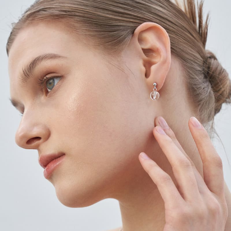 cotoit Crytal Earrings Clear Silver925