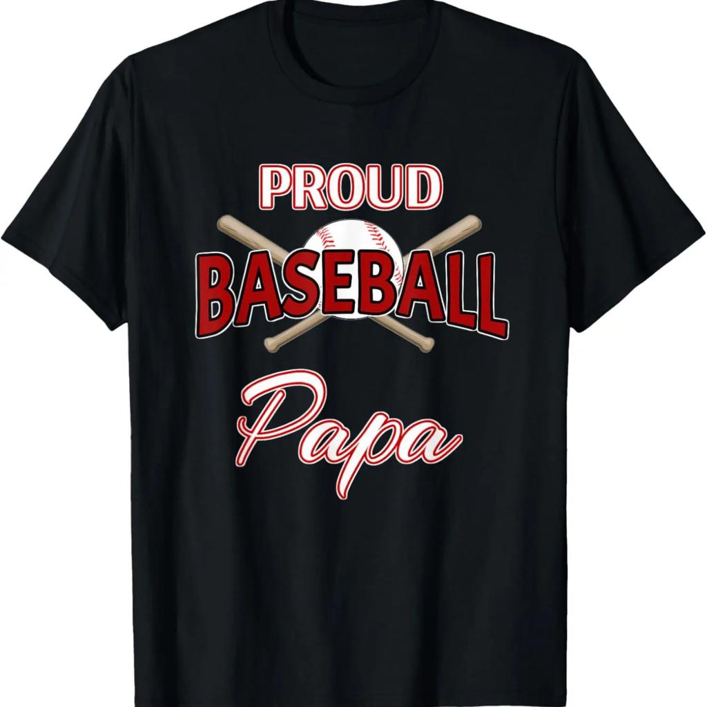 Proud Baseball Papa Shirt-Baseball PAPA Tshirt