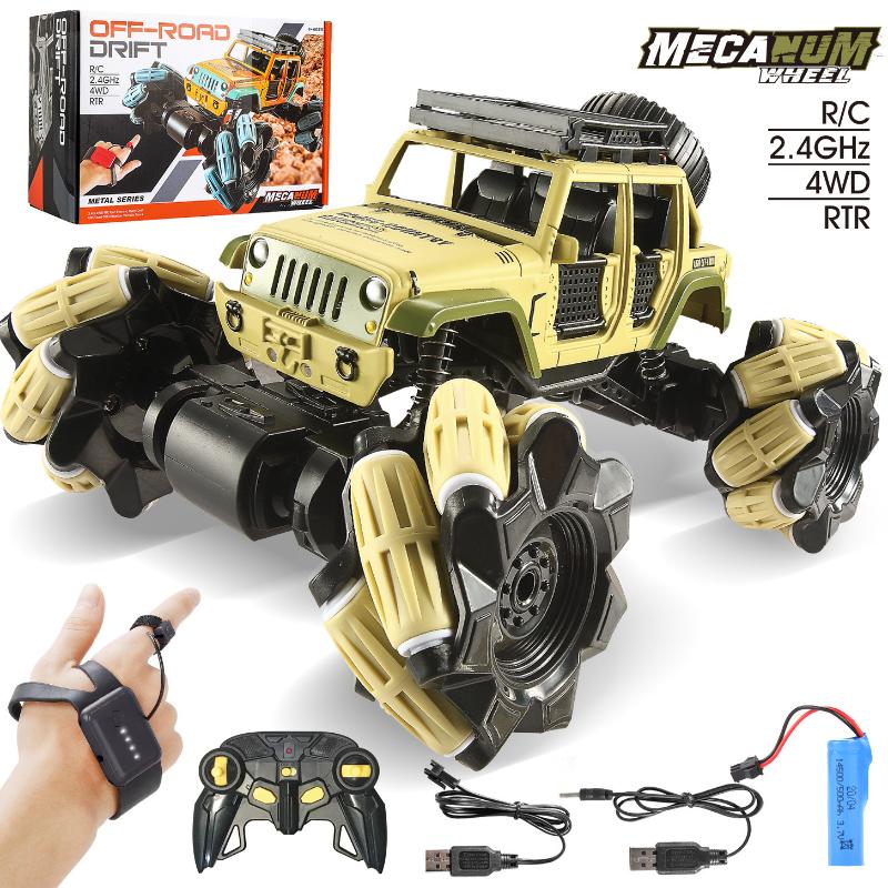 Remote Control Car, 1:16 Drift RC Cars 360° Rotating 4WD 2.4Ghz Gesture Sensor Watch Monster Truck for Kids Stunt Climbing Car Rechargeable Batteries