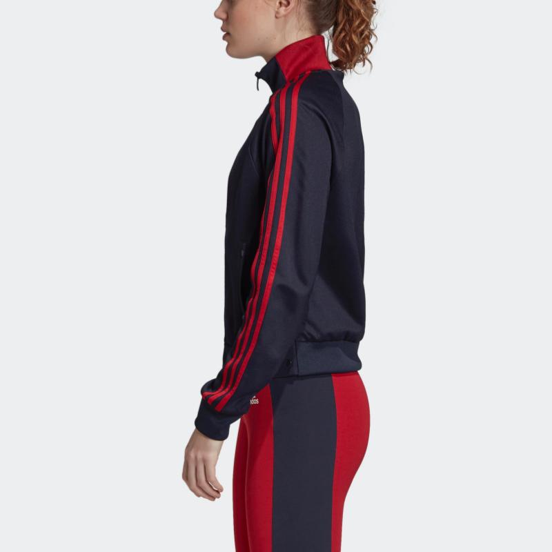 adidas Спортивная куртка-бомбер с кнопками и тремя полосками для женщин Legend Ink DZ8677