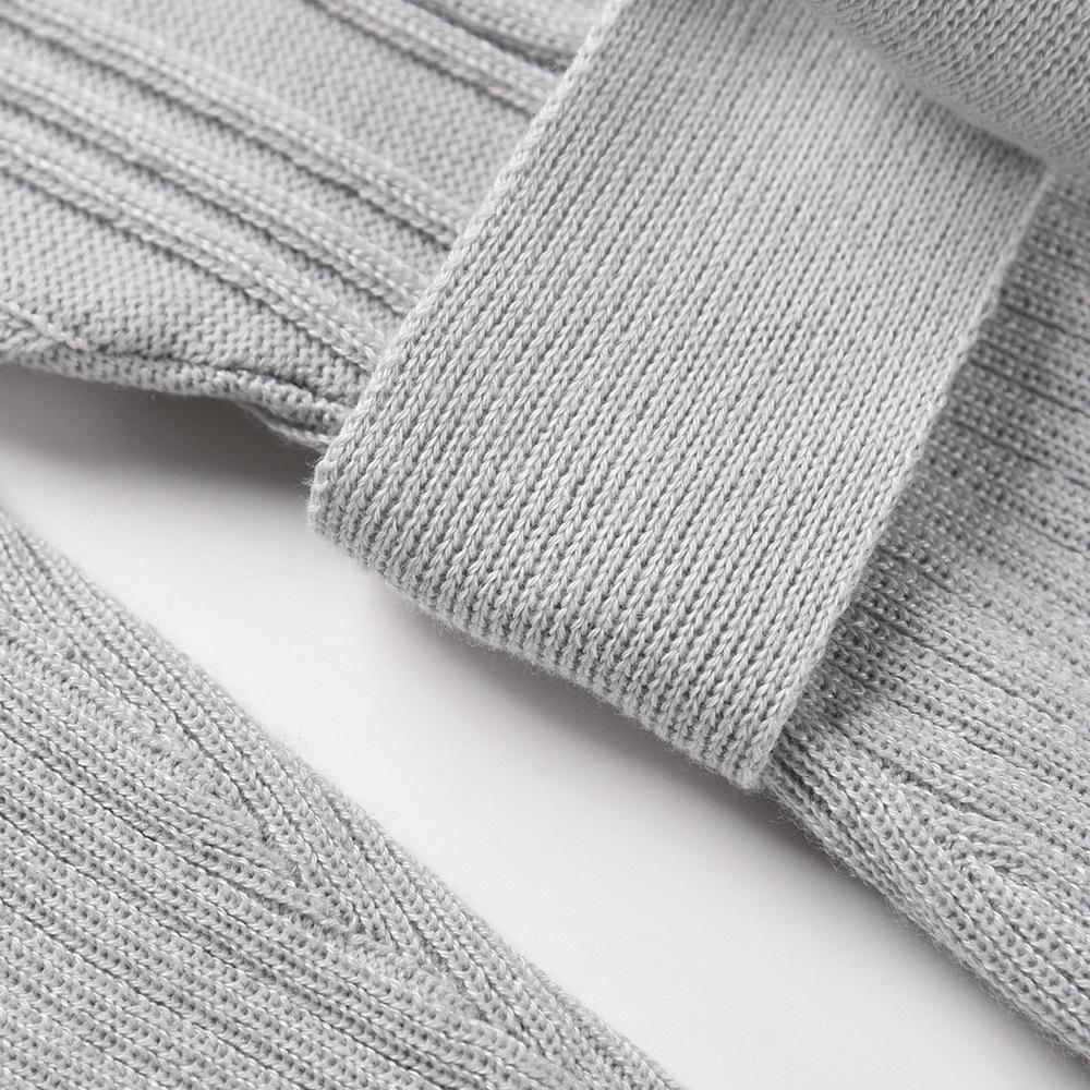 Autumn and Winter Women's Bubble Long-sleeved Knitted Dress Temperament Thin High Waist Big Swing Dress Bottoming Sweater Dresses