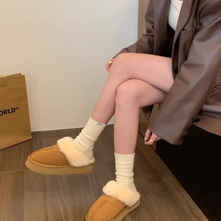 Тапочки женские носят новые зимние меховые интегрированные на толстой подошве с закрытым носком пушистые тапочки плюшевые зимние ботинки хлопковые туфли