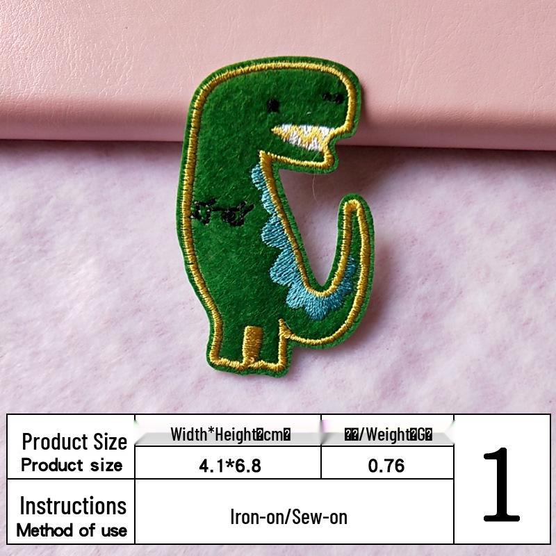 Милая мультяшная вышитая нашивка с динозавром для одежды и джинсов, DIY-декор