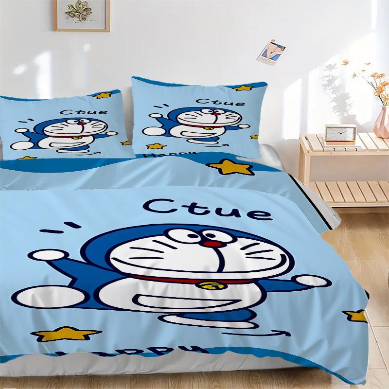 Набор постельного белья Doraemon Adventure Print 3 шт. Пододеяльник с 2 наволочками Домашний подарок на день рождения