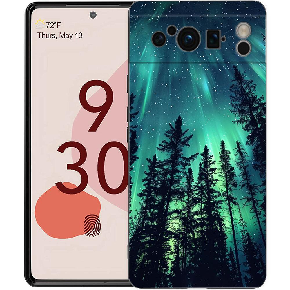 Красивые северные сияния Чехол для телефона Для Google Pixel 9 8 7 6 Pro XL 8A 7A 6A ТПУ Оболочка Мягкий Ударопрочный Черный Чехол