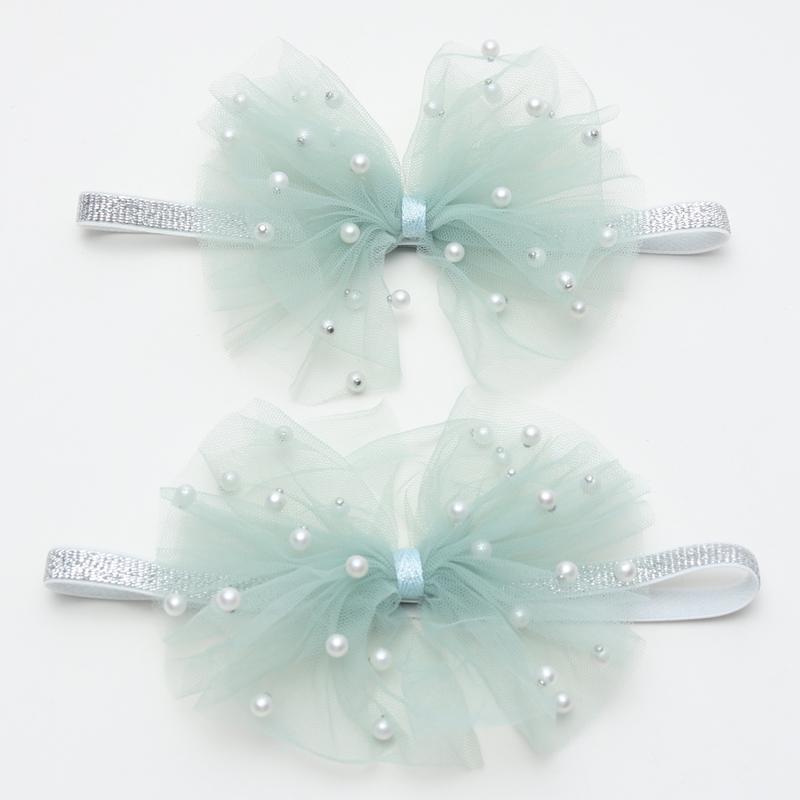 2 Piece 5CM Gauze Hair Clips Imitation Pearl Hair Bows Hairpins Lace Bowknot Hairgrips Princess Headwear Hair Accessories