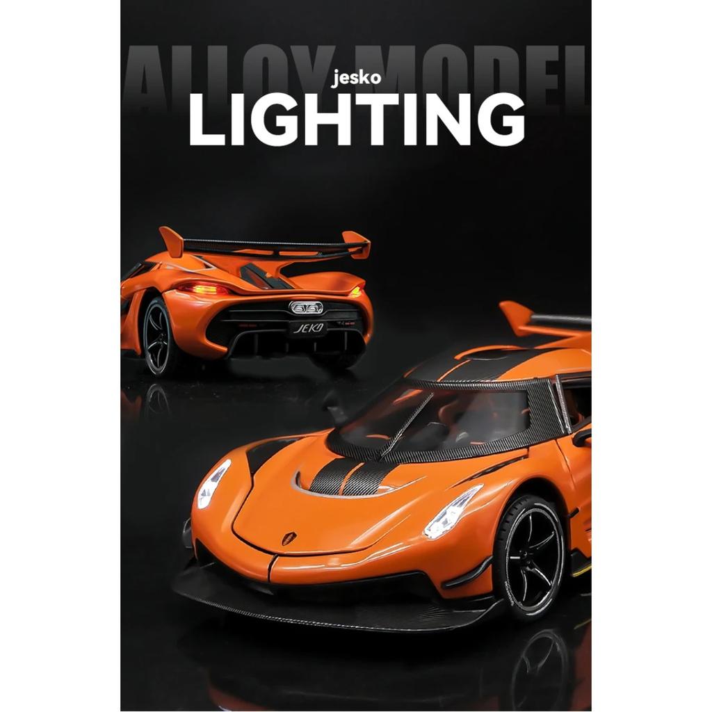 1/24 Koenigsegg Jesko Supercar литая игрушечная модель автомобиля со звуком и светом инерционный механизм детская игрушка коллекционная вещь подарок на день рождения