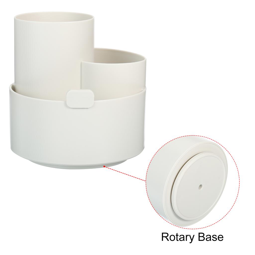 Multifunctional Round Pen Holder Rotating Storage Box Simple Makeup Brush Large Capacity Pen Holder Desk Organizer Stationery