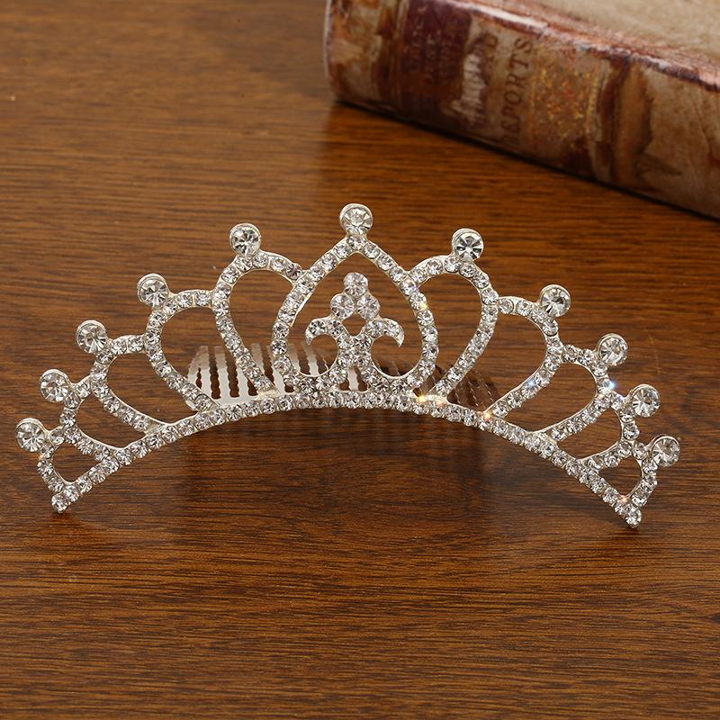 Детская тиара из сплава для девочек, тиара для любви, гребень для волос принцессы, стразы, жемчуг, тиара на день рождения