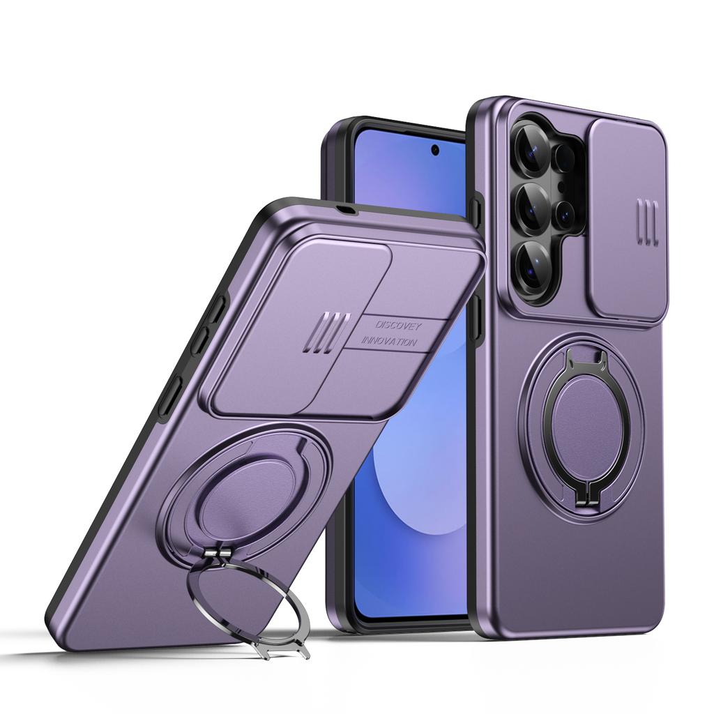 Магнитный чехол-подставка с вращением на 360° для Samsung Galaxy S26 S25 S24 S23 S22 Ultra Plus Для Magsafe Защитная крышка для камеры с выдвижным механизмом