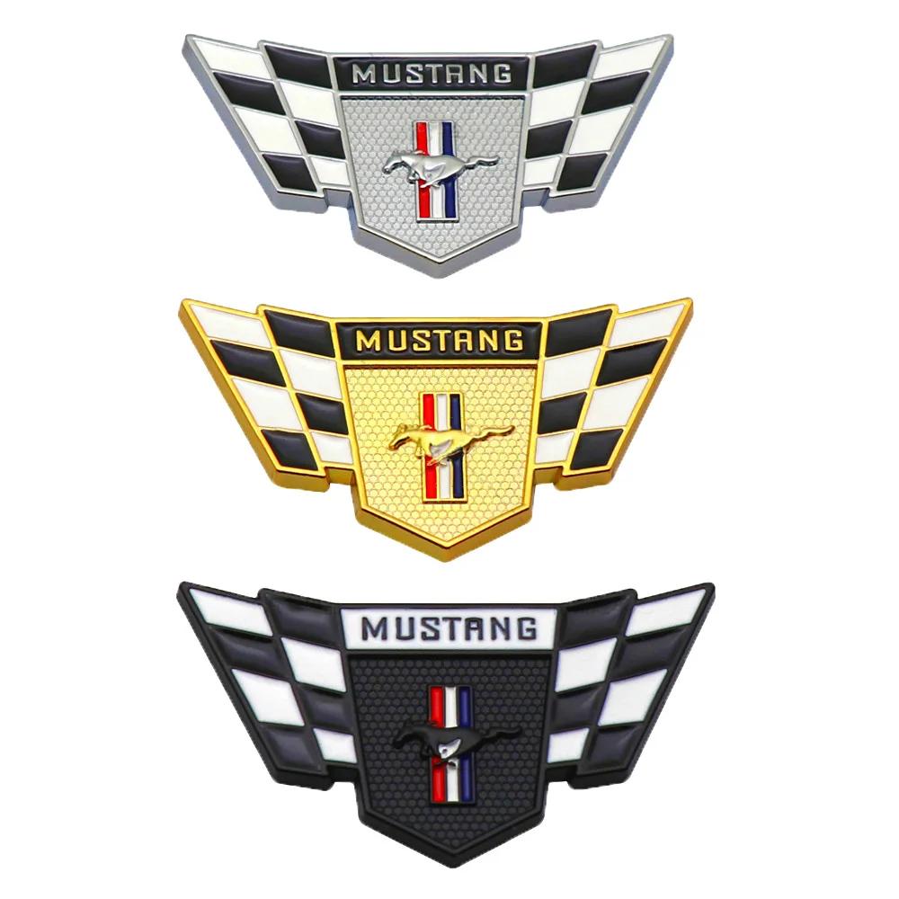XJGE5 1pc 6.5x3.4cm Metal Car Horse Badge Trunk Sticker for Ford Mustang 2.3T Shelby GT350 GT500 GT 2015-2017 Rear Logo Emblems