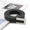 Adjustable Female Korean Vintage Trouser Dress Decoration Leather Belt Thin Waistband Metal  Buckle