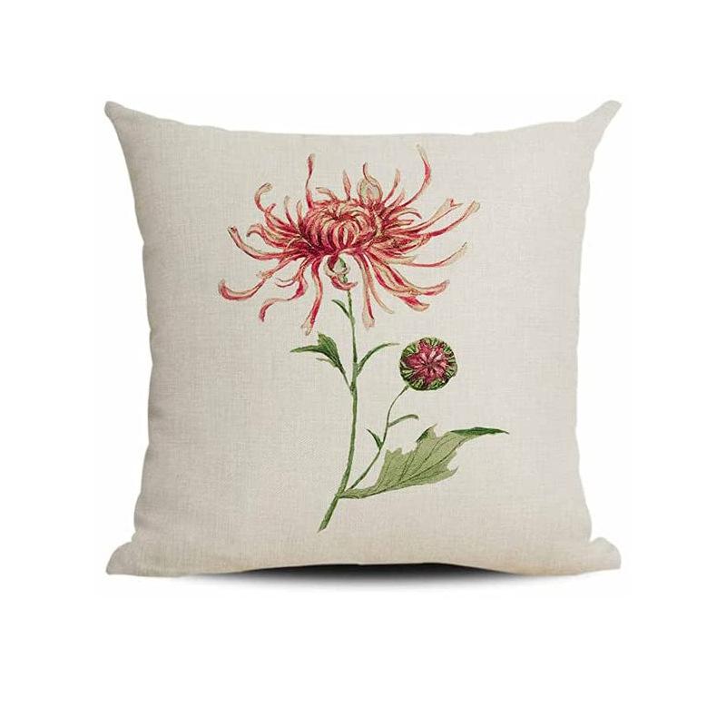 Simple Modern Green Leaves Tropical Plant Series Linen Pillowcase Nordic Small Fresh Style Cushion Cover