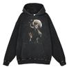 Стираный винтажный винтажный свитер ужасов на Хэллоуин American Diablo Top Loose Hoodie Hoodie Festival