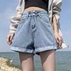 Summer Casual Loose Denim Shorts for Women Fashion High Waist Wide Leg Jeans Female Pants Vintage Blue Simple Office Lady Shorts 24250