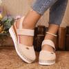Women Closed Toe Wedge Sandals Women Summer Buckle Strap Gladiator Shoes Woman Fashion Espadrilles Platform Sandalias Mujer