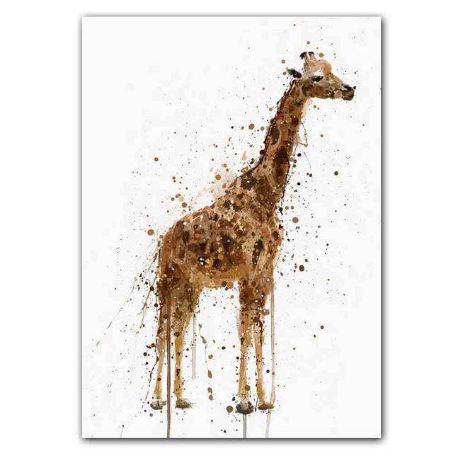 Новый скандинавский абстрактный постер с изображением животных, настенная живопись, абстрактные всплески чернил, художественная картина на холсте, гостиная, коридор, украшение для дома, фреска без рамки