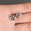 Exquisite Love Heart Zircon Stud Earrings: Gold-Plated Niche Design, High-End Trendy Style