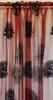 Burgundy Curtain with Black Flowers [FIR/red]