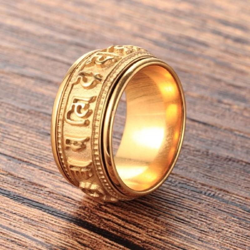 Кольцо Mantra Rotatable Ring для мужчин из титановой стали Tide в стиле ретро, властное, индивидуальное, на один указательный палец, с ювелирными изделиями