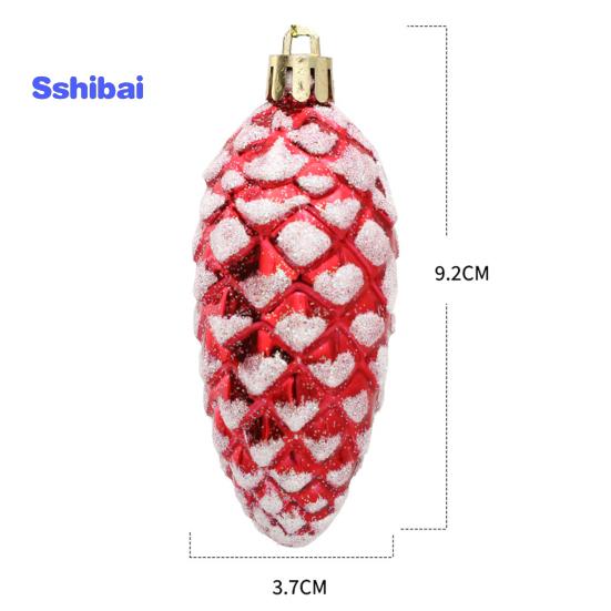 5 шт./кор., рождественские висячие сосновая шишка, блестящие многоразовые небьющиеся украшения для рождественской елки, пластиковые сосновые шишки, украшение для вечеринок