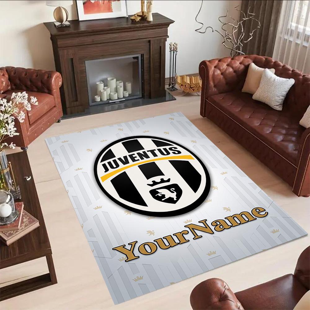 Juventus Customize Your Name Floor Mat Design for Living Rooms Hallway Entryway Bedrooms Anti-slip Rug Decorate Offices Best for Christmas