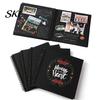Family Photo Album Album, 6 Inch Cardboard with Black Paper Pages for DIY Memory Handmade Scrapbook Keeping, Portable Vintage Travel Celebrations,