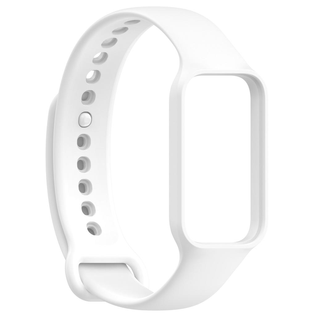 Ремешок 2 в 1 для Xiaomi Band 8 Active, высококачественный, прочный и мягкий силиконовый ремешок с защитной рамкой