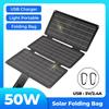 50W Portable Mini Solar Panel Folding Bag Single USB Port Output Solar Charger for Cell Phone Power Bank Outdoor Camping Hiking 4