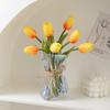 Цветок случайная форма один цветок свежий сушеный интерьер высота корейский цветок стеклянная ваза Ваза, стильный, основание, дизайн, Аврора, стекло, милый, маленький, ваза,