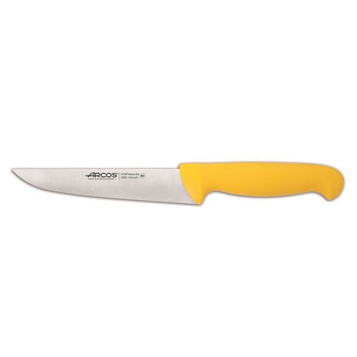 Couteau de boucherie - ARCOS - Prof. 290500 - Acier inoxydable NITRUM - Lame 13 cm - Mango ergonomique jaune