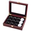 OLYCRAFT Golf Ball Display Case 12 Holes Wooden Display Box Golf Ball Storage Box Golf Ball Wooden Showcase Protective Cabinet for Golf Ball